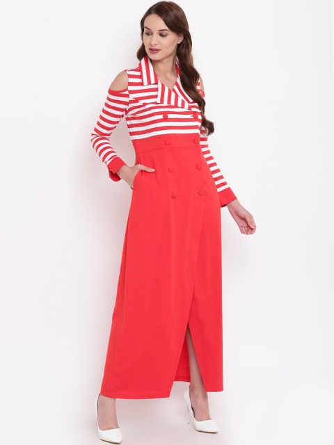 

Texco Women Red Striped Maxi Dress
