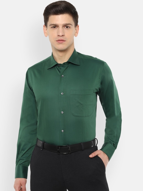 

Van Heusen Men Green Pure Cotton Regular Fit Solid Formal Shirt