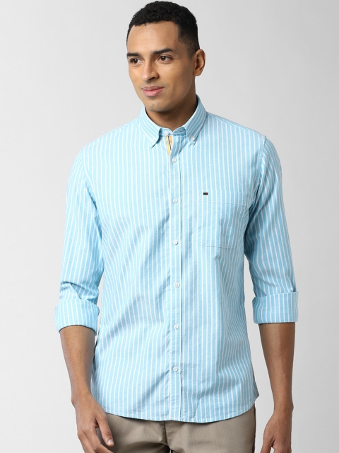 

Peter England Casuals Men Blue Slim Fit Striped Casual Shirt