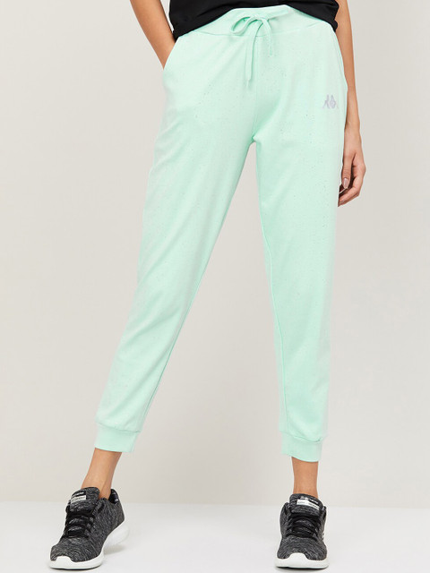 

Kappa Women Sea Green Solid Cotton Joggers