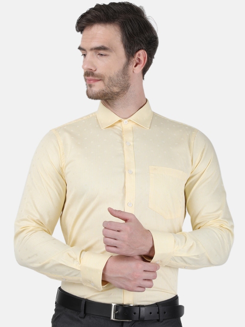 Monte Carlo Men Yellow Regular Fit Checked Casual Shirt