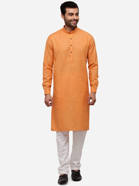 

Modi Kurta Men Orange Cotton Blend Kurta