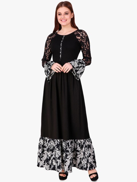 

Texco Women Black And White Printed Maxi Dress