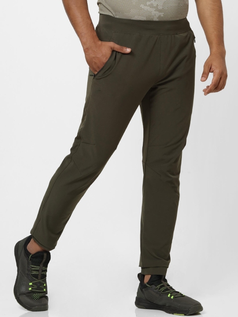 

Domyos by Decathlon Men Khaki Slim-Fit Training Track Pants with Zip Pocket, Olive