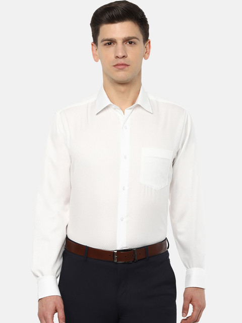 

Van Heusen Men White Pure Cotton Regular Fit Self Design Formal Shirt