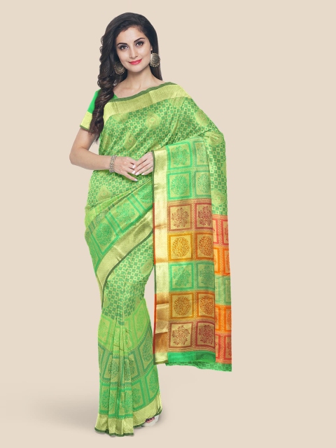 

KLM Fashion Mall Green Woven Design Kanjeevaram Saree
