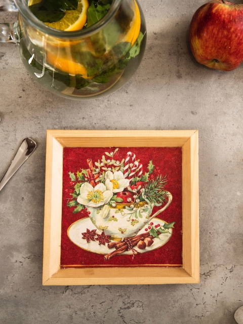 

A Tiny Mistake Red & White Handcrafted Serving Tray