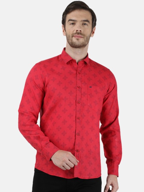 

Monte Carlo Men Red Regular Fit Printed Casual Shirt