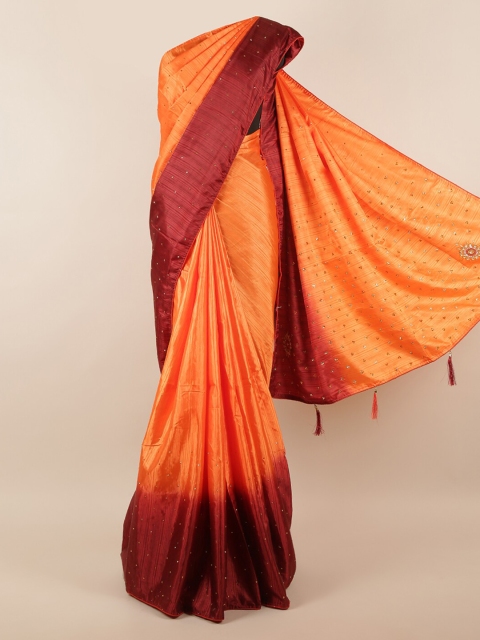 

Pothys Orange Embellished Saree