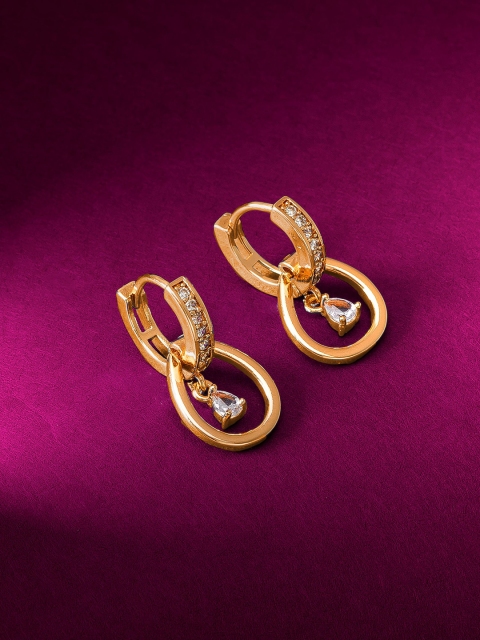 

aadita Gold-Toned Oval Shaped Drop Earrings