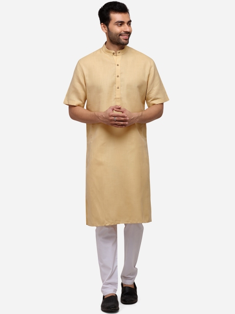 

Modi Kurta Men Beige Solid Straight Kurta