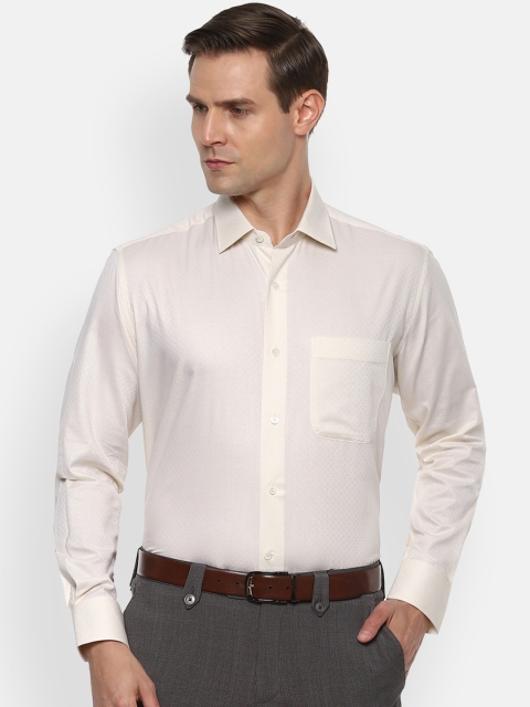 

Luxure by Louis Philippe Men Cream-Coloured Regular Fit Self Design Casual Shirt