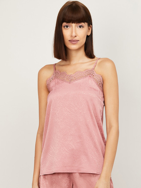 

Ginger by Lifestyle Women Pink Printed Lounge T-Shirt