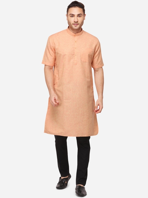 

Modi Kurta Men Orange Woven Design Kurtas