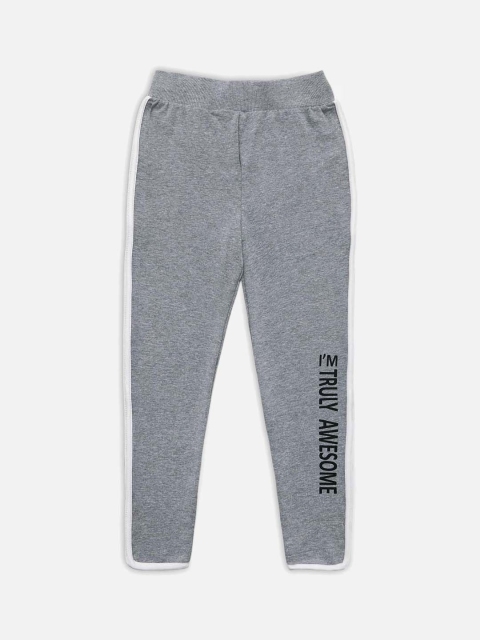 

Punkster Girls Grey Solid Cotton Treggings, Grey melange