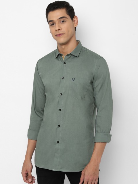 

Allen Solly Men Green Slim Fit Solid Casual Shirt
