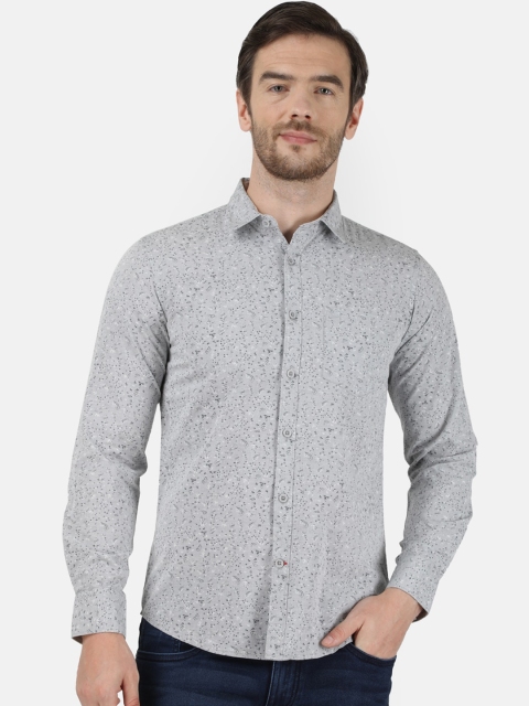 

Monte Carlo Men Grey Slim Fit Printed Casual Shirt