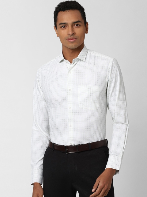 

Peter England Men White & Grey Checked Regular Fit Formal Shirt