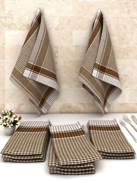

Athom Trendz Pack Of 12 Brown & White Checked Cotton Cleaning Cloth