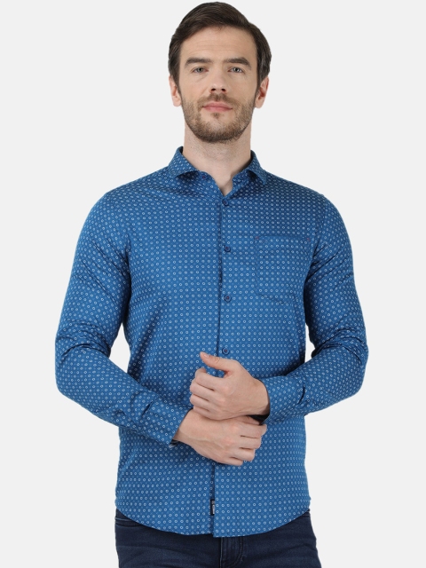 

Monte Carlo Men Blue Slim Fit Printed Casual Shirt