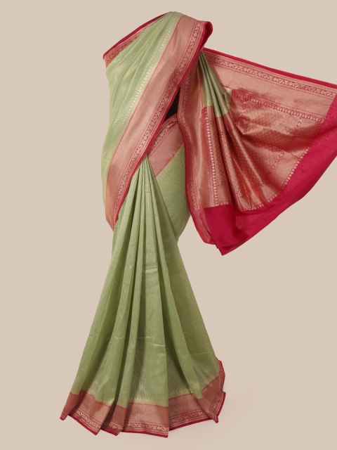 

Pothys Green & Red Pure Silk Woven Design Banarasi Saree
