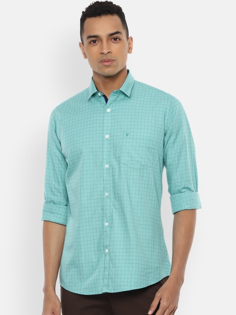 

Van Heusen Sport Men Blue & Grey Slim Fit Checked Casual Shirt
