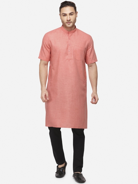 

Modi Kurta Men Pink Solid Straight Kurta