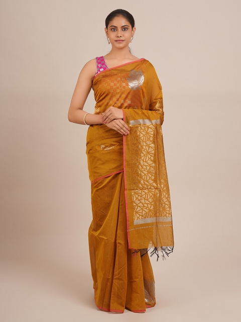 

Pothys Mustard Yellow Woven Design Silk Cotton Saree