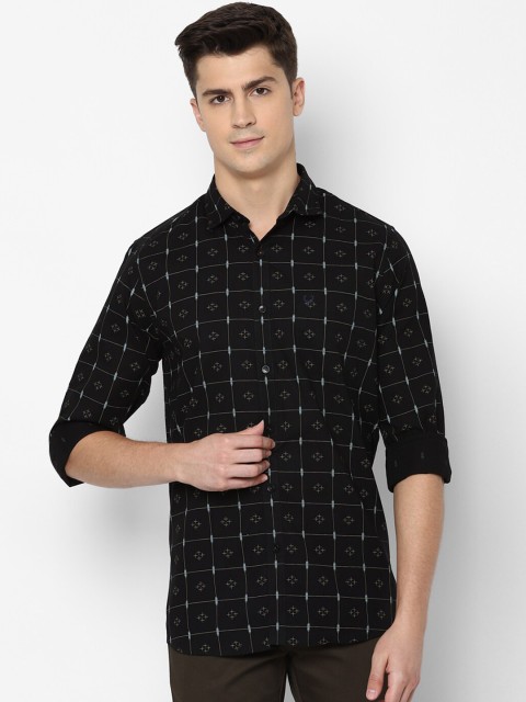 

Allen Solly Men Black & White Slim Fit Checked Smart Casual Shirt