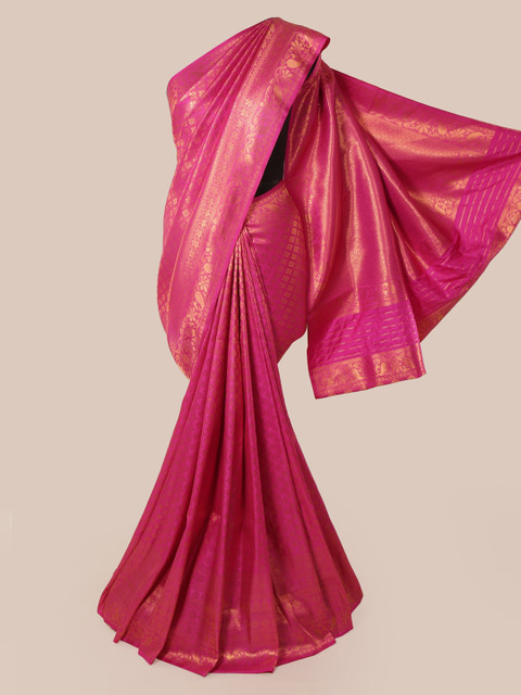 

Pothys Pink Pure Silk Woven Design Banarasi Saree