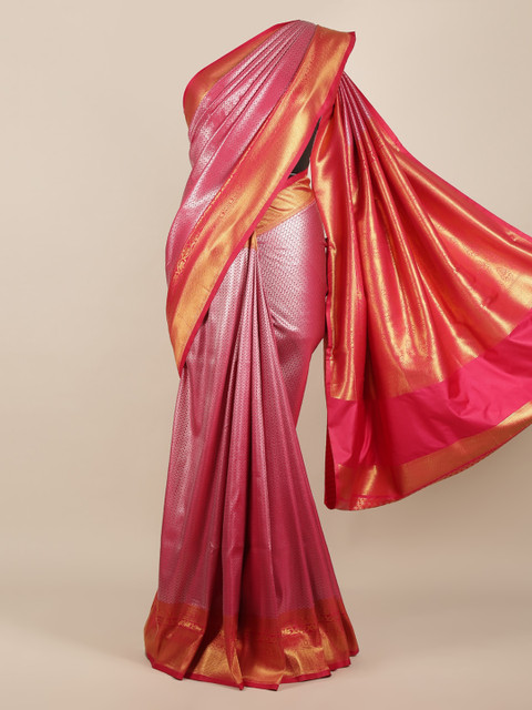 

Pothys Magenta Woven Design Jute Silk Saree