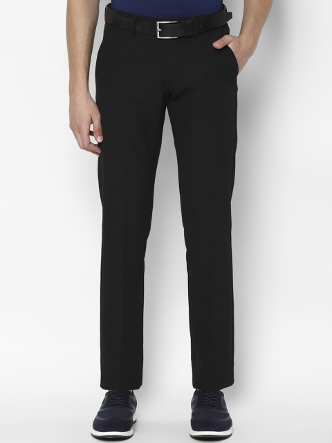 

Allen Solly Men Black Slim Fit Solid Regular Trousers