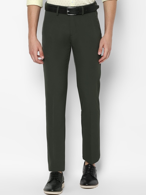 

Allen Solly Men Olive Green Slim Fit Solid Regular Trousers