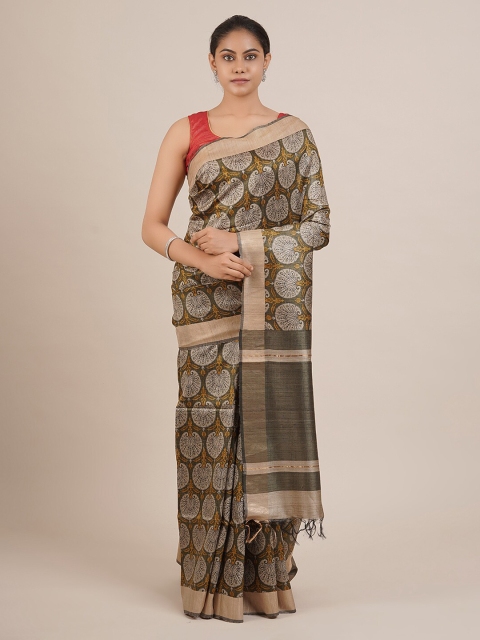 

Pothys Tan Printed Pure Silk Saree