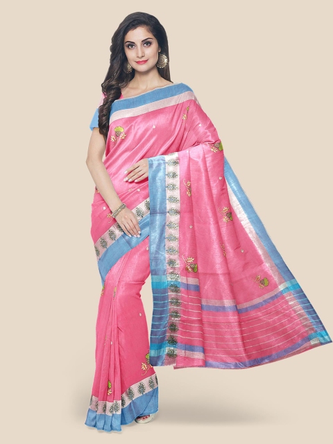 

Kalamandir Pink Printed Cotton Blend Saree