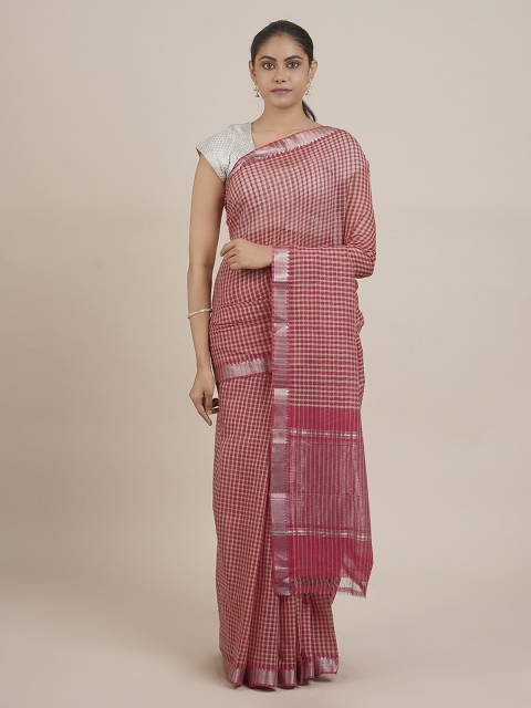 

Pothys Pink Pure Cotton Checked Mangalagiri Saree