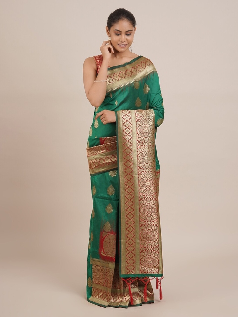 

Pothys Green Woven Design Cotton Blend Saree