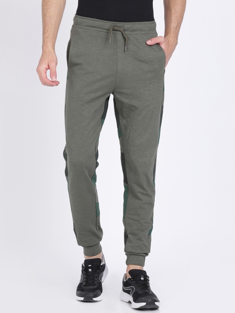

ANTHEM Men Olive Green Solid Pure Cotton Slim Fit Track Pants