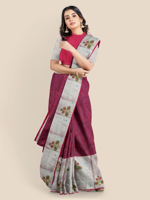 

Kalamandir Pink Printed Cotton Blend Saree