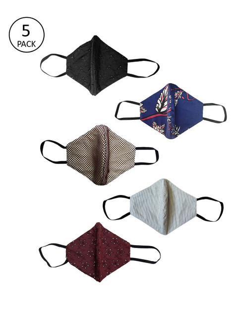 

SOIE Unisex Pack of 5 7 Layer Reusable & Washable Cloth Mask, Multi