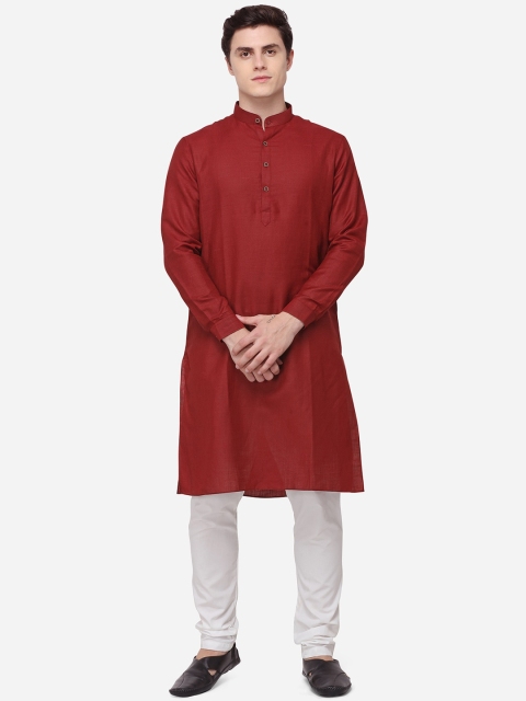 

Modi Kurta Men Maroon Mandarin Collar Kurta
