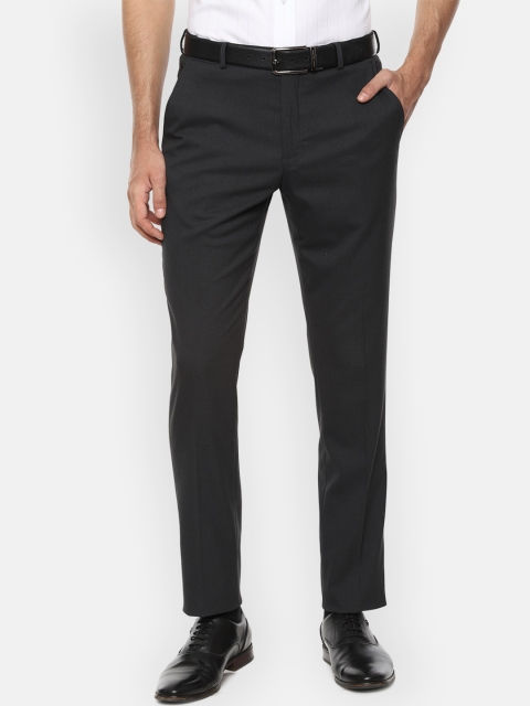 

Louis Philippe Men Charcoal Grey Slim Fit Solid Formal Trousers