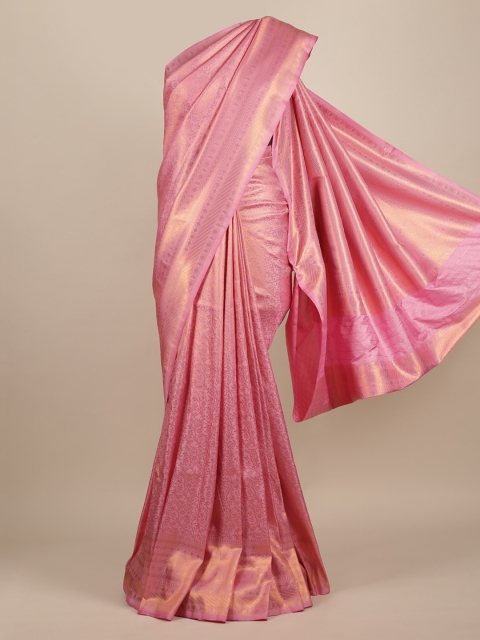 

Pothys Pink & Golden Jute Silk Woven Design Saree