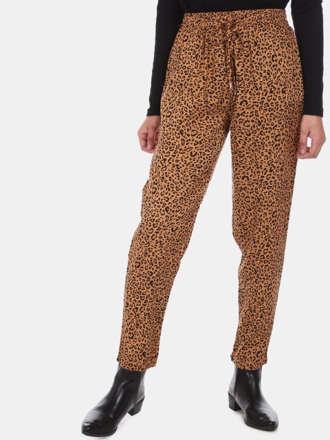 

Cherokee Women Brown & Black Animal Print Regular Fit Regular Trousers