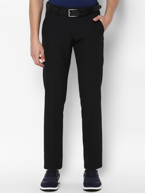 Allen Solly Men Black Slim Fit Solid Regular Trousers