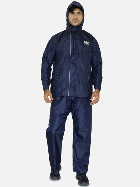 

THE CLOWNFISH Men Blue Solid Reversible Rain Suit