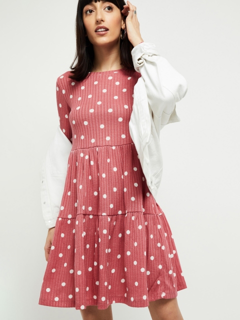 

max Women Pink Printed A-Line Dress