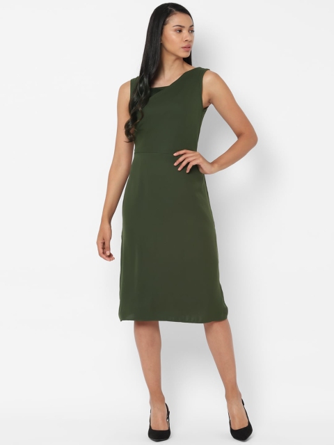 

Allen Solly Woman Olive Green Solid Sheath Dress