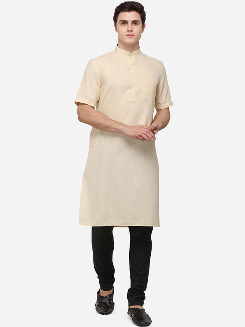 

Modi Kurta Men Beige Mandarin Collar Kurta