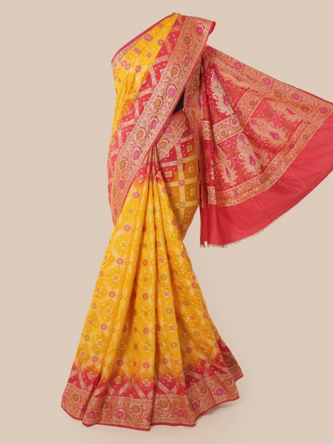 

Pothys Yellow Woven Design Pure Silk Saree